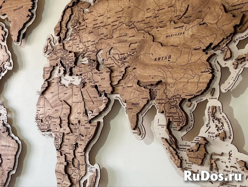 Карта мира на стену, карта мира из дерева, панно изображение 6