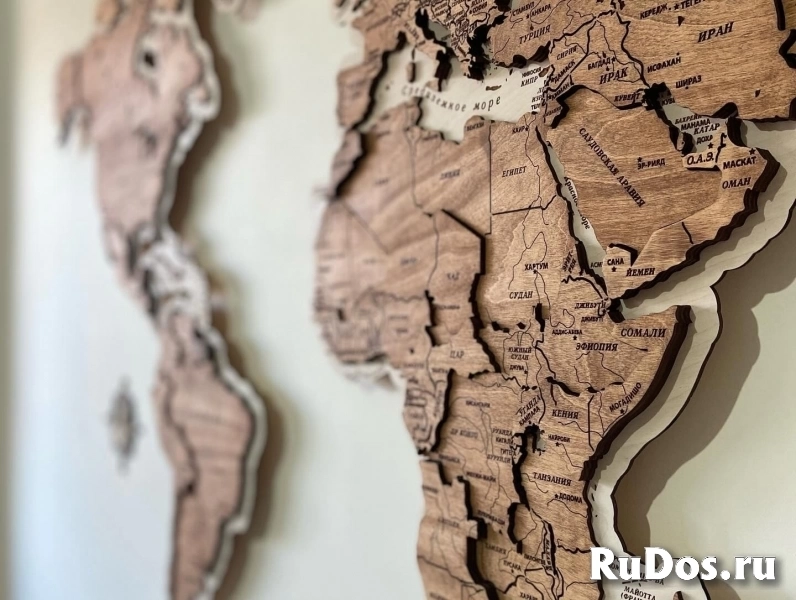 Карта мира на стену, карта мира из дерева, панно изображение 4