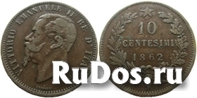 Монета Италии 10 чентесимо фото