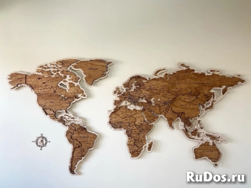 Карта мира на стену, карта мира из дерева, панно изображение 10