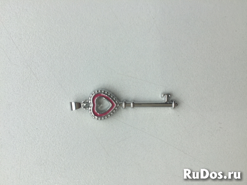 Кулон подвеска новый ключ лак розовый покрытие бижутерия фотка