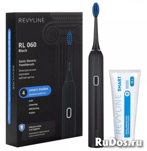 Звуковая щетка Revyline RL060 Black и паста для зубов Smart фото