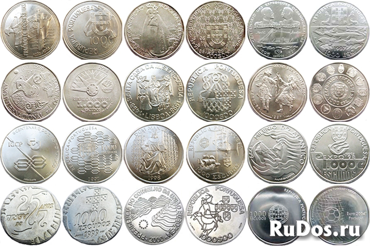 Португальские юбилейные монеты в 1000 эскудо фото