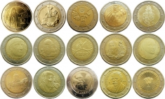 Юбилейные монеты 2 евро - разные страны картинка из объявления