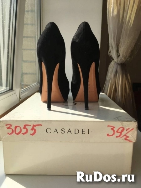Туфли casadei италия новые размер 39 замшевые черные платформа св изображение 4