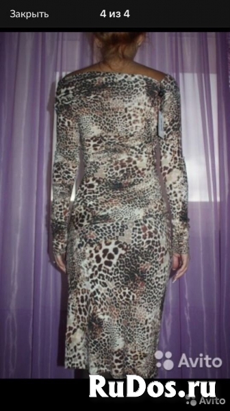 Платье новое blumarine италия м 46 леопард шерсть миди теплое беж изображение 3