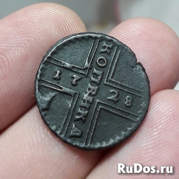 Продам монету 1 копейка 1728 г. москва. Петр II фото