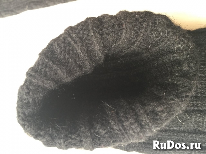 Перчатки длинные шерсть чёрные митенки вязаные женские зима аксес изображение 5