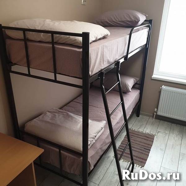 Кровати на металлокаркасе, двухъярусные, односпальные для хостелов фотка