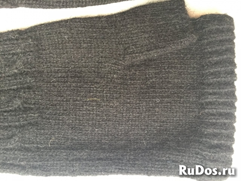 Перчатки длинные шерсть чёрные митенки вязаные женские зима аксес фотка