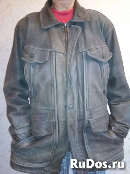 Продам куртку мужская 50-52/174 кожа Турцб/у в отличном состоянии фото