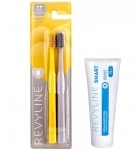 Зубные щетки Revyline SM6000 DUO (желтая и серая) и зубная паста картинка из объявления