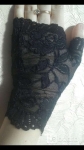 Перчатки митенки кружева чёрные стретч гипюр без пальцев женские картинка из объявления