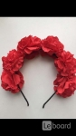 Ободок на волосы в стиле dolce&gabbana красный цветы розы украшен картинка из объявления